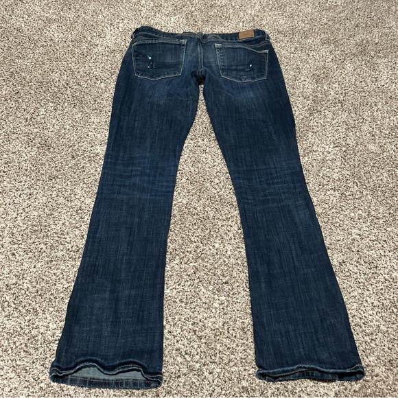 American Eagle Jeans Womens 6 Reg Blue Dark Wash Low Rise Skinny Kick Bootcut! - Picture 12 of 13